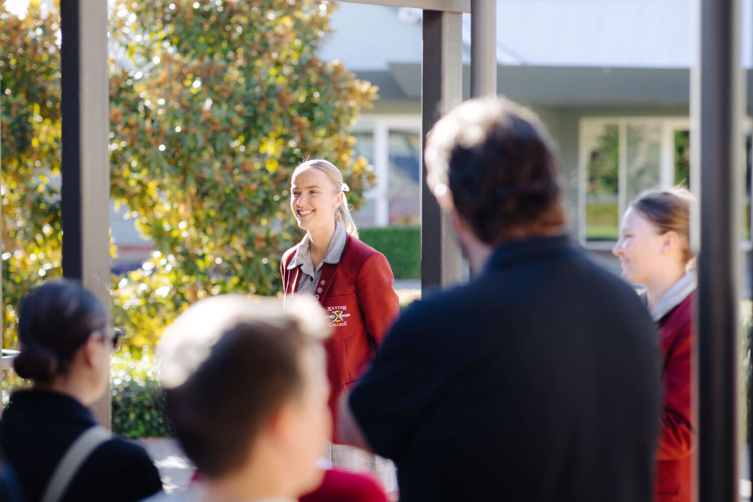 A femal student leader assisting with a tour of the Gawler Belt Campus.